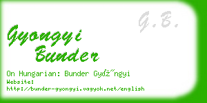 gyongyi bunder business card